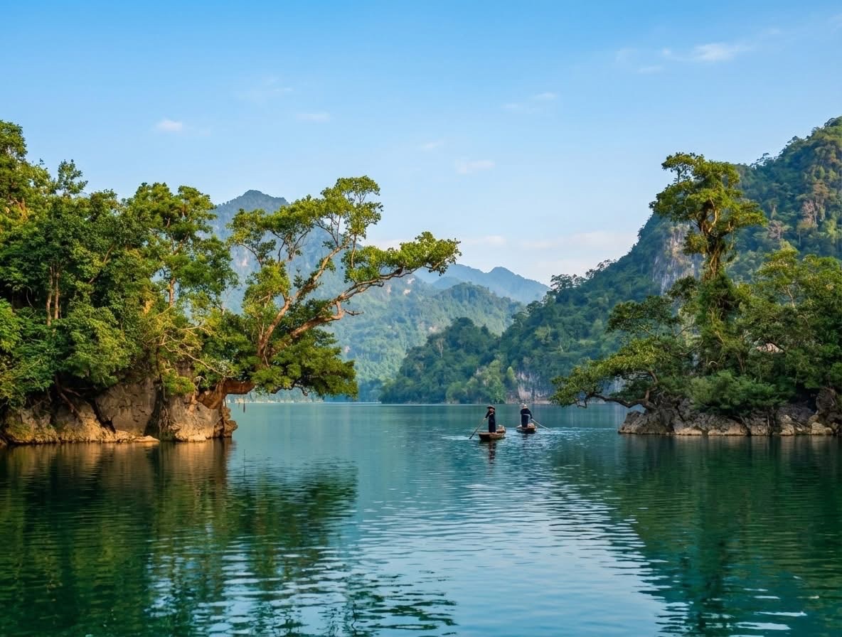 Mặt hồ và núi